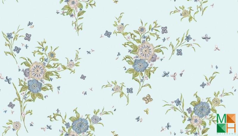 Giấy dán tường họa tiết hoa lá thi công tại Gia Thụy, Long Biên, Hà Nội 88126-4